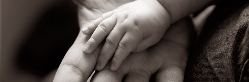 quem é a familia hoje?; mão de criança com a mão do pai