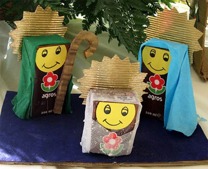 Presepio natalino com material reciclado