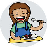 D4 crianca comendo