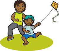 S12 pai e filho brincando com pipa