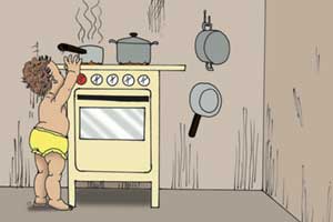 bebe nove meses acidentes domesticos