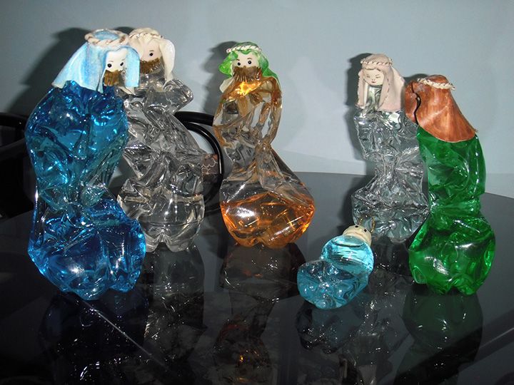 Presepio natalino com material reciclado