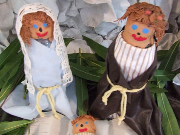 Presepio natalino com material reciclado